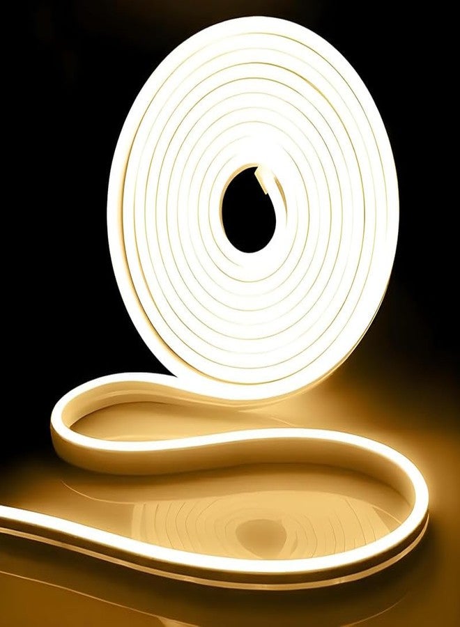 BUDWILL Silicone 5-Meter Warm White Neon Light Strip with 600 LEDs and 12V Adapter Ideal for Wall Decorations, Parties, Celebrations, Bars, and Custom Neon Displays (Pack of 1) - Image 1