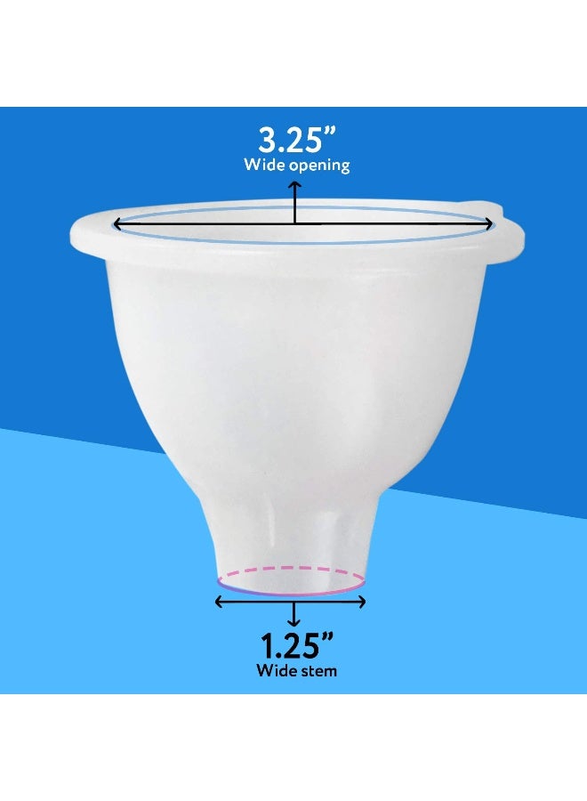 IMPRESA IMPRESA 2 Pack Funnel for Squeeze Bottles- Wide Funnel Opening for Squeeze Bottles Like FIFO- for Ice, Dressing, Batter, Thick Sauces, Paint Flexible Silicone No BPA 3.25 Top Diameter 1.25  - Image 2