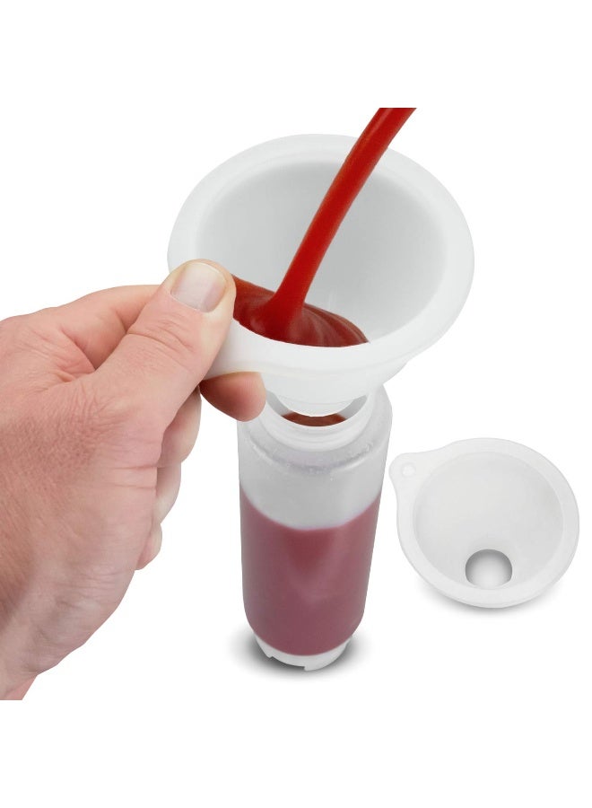 IMPRESA IMPRESA 2 Pack Funnel for Squeeze Bottles- Wide Funnel Opening for Squeeze Bottles Like FIFO- for Ice, Dressing, Batter, Thick Sauces, Paint Flexible Silicone No BPA 3.25 Top Diameter 1.25  - Image 4