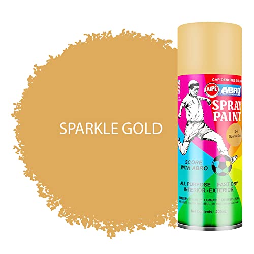 ABRO SP-34 Multipurpose Colour Spray Paint Can (400ml, Sparkle Gold) DIY Quick Drying for Metal, Wood, Walls, Automotive Cars and Bikes - Image 2