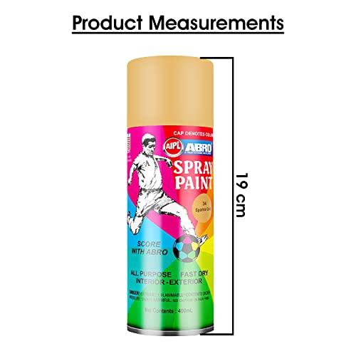 ABRO SP-34 Multipurpose Colour Spray Paint Can (400ml, Sparkle Gold) DIY Quick Drying for Metal, Wood, Walls, Automotive Cars and Bikes - Image 4