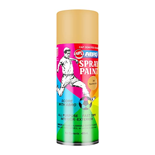 ABRO SP-34 Multipurpose Colour Spray Paint Can (400ml, Sparkle Gold) DIY Quick Drying for Metal, Wood, Walls, Automotive Cars and Bikes - Image 1