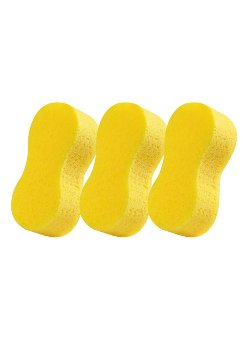 Generic Jumbo Car Wash Sponges - Pack of 3 | Bright Yellow | High-Density Foam with Microfiber | Non-Scratch, Absorbent & Durable | Ideal for Car, Truck, SUV, Boat Detailing, Polishing & Waxing | Eco-Friendly & Ergonomic  - Image 1