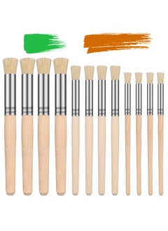 Patelai Wooden Stencil Brushes Natural Stencil Bristle Brushes Dome Art Painting Brushes Wood Paint Template Brush For Acrylic Oil Watercolor Art Painting Diy Crafts Card Making Supplies, 3 Sizes (6 Pieces)  - Image 3
