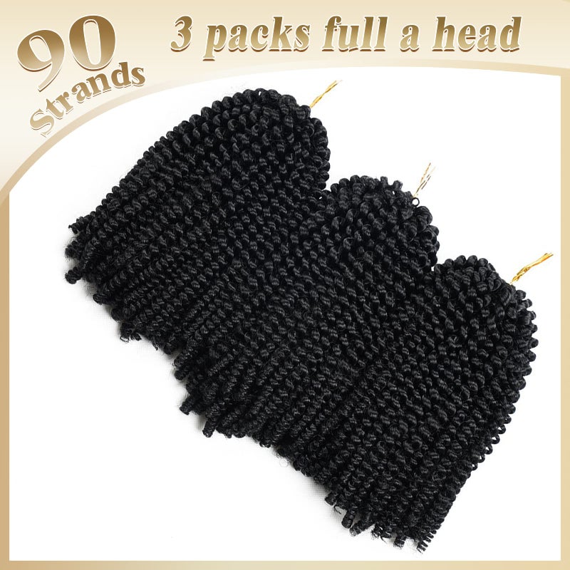 Beyond Beauty Crochet Hair - 90 Strands, 8 Inch Fluffy Spring Twists, Bomb Twist Braids for Black Women (#1) - Image 2