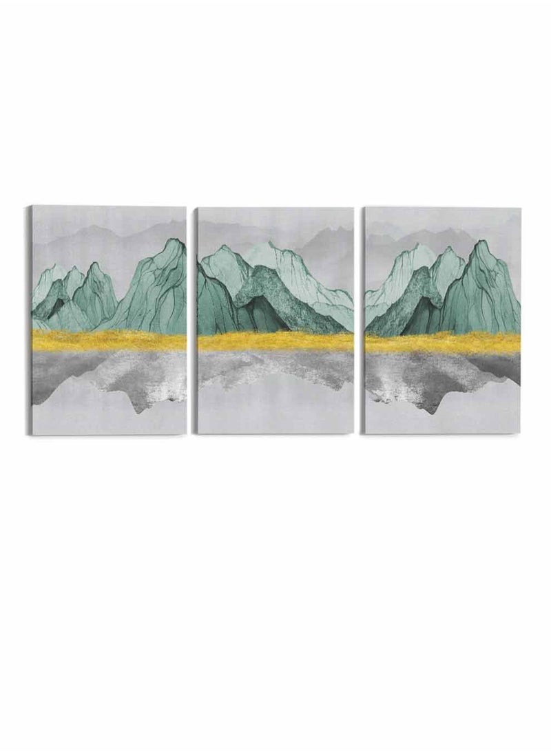 LOWHA Set Of 3 Framed Canvas Wall Arts Stretched Over Wooden Frame, Colorful Mountains Paintings, For Home, Living Room, Office Decor  - Image 5