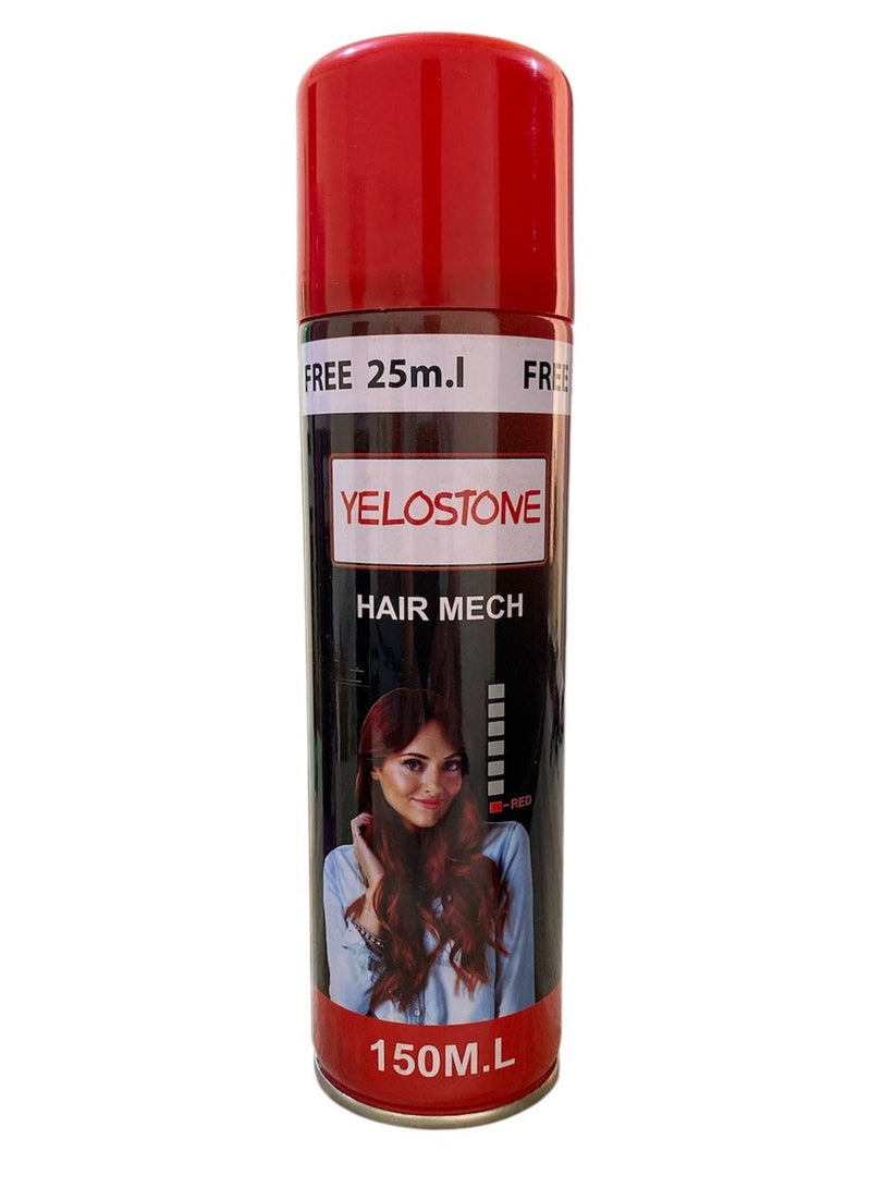 Spray for hair coloring, red color