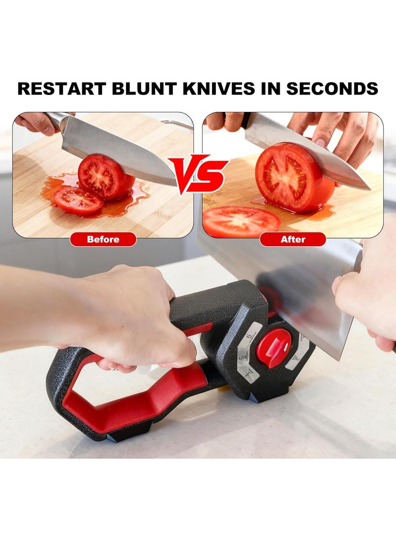 NANAO 6-in-1 Knife Sharpener, Sharpening Stone Kitchen Knife Sharpener with Scissor Sharpening Slot, Ceramic Rods, Emery, Tungsten Steel Sheets, Non-Slip Base for Chefs Home Kitchen - Image 5