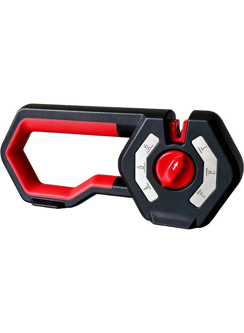 NANAO 6-in-1 Knife Sharpener, Sharpening Stone Kitchen Knife Sharpener with Scissor Sharpening Slot, Ceramic Rods, Emery, Tungsten Steel Sheets, Non-Slip Base for Chefs Home Kitchen - Image 1