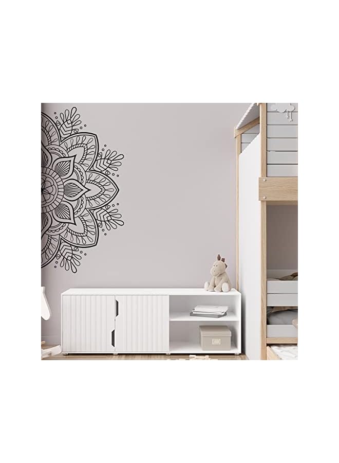The Bros Mandala Wall Decal Peel and Stick Half Mandala Wall Stickers Lotus Mandala Decals for Walls Flower Wall Sticker Removable Wall Decals for Bedroom Living Room Yoga Studio Decor  - Image 5