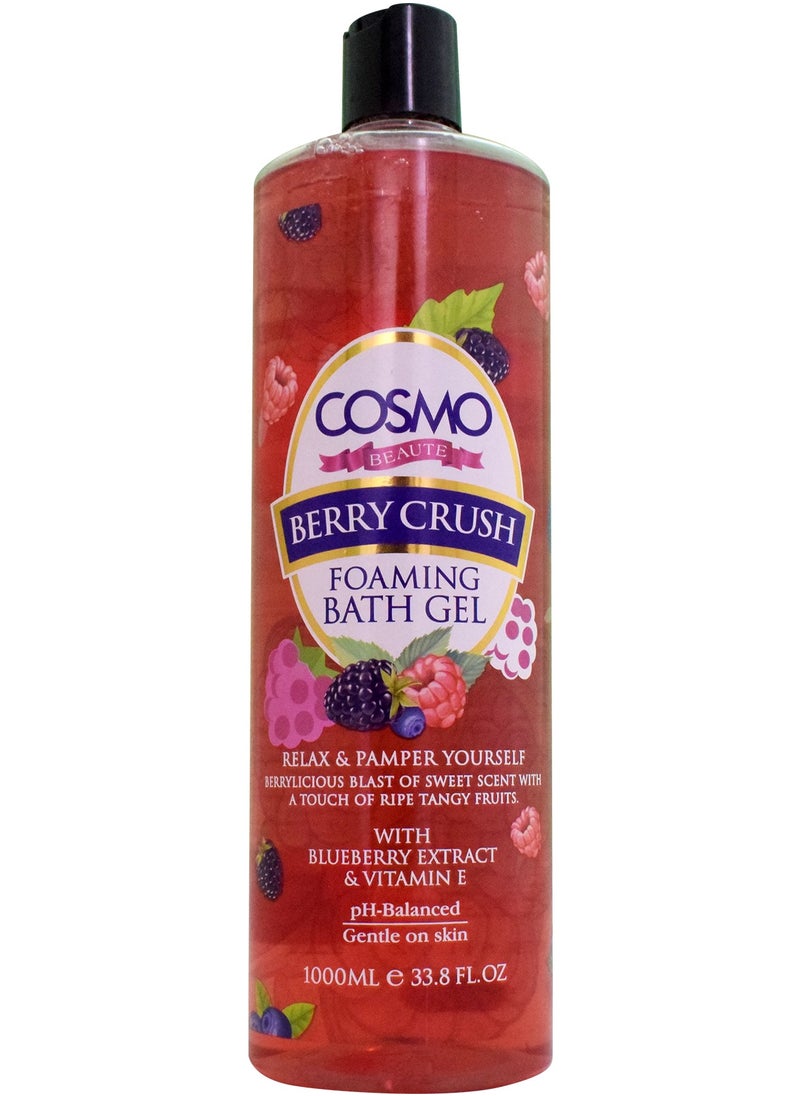 COSMO Beaute Moisture Rich Foaming Bath Berry Crush 1000 ml  - Image 1