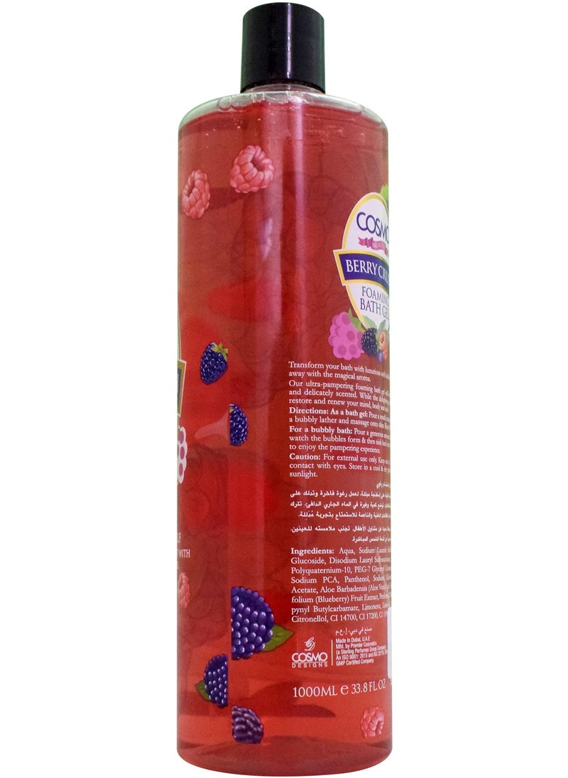 COSMO Beaute Moisture Rich Foaming Bath Berry Crush 1000 ml  - Image 3