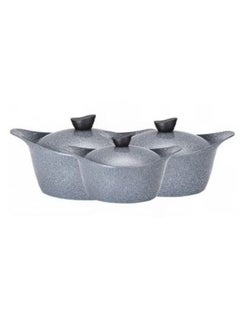 Badraig 6-piece gray granite cookware set 20 + 24 + 26cm  - Image 2