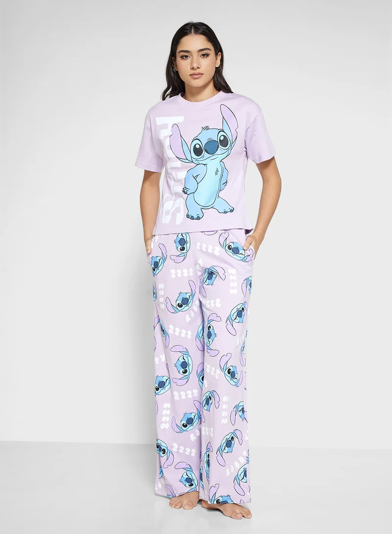 Disney Stitch Graphic T-Shirt & Pyjama Set