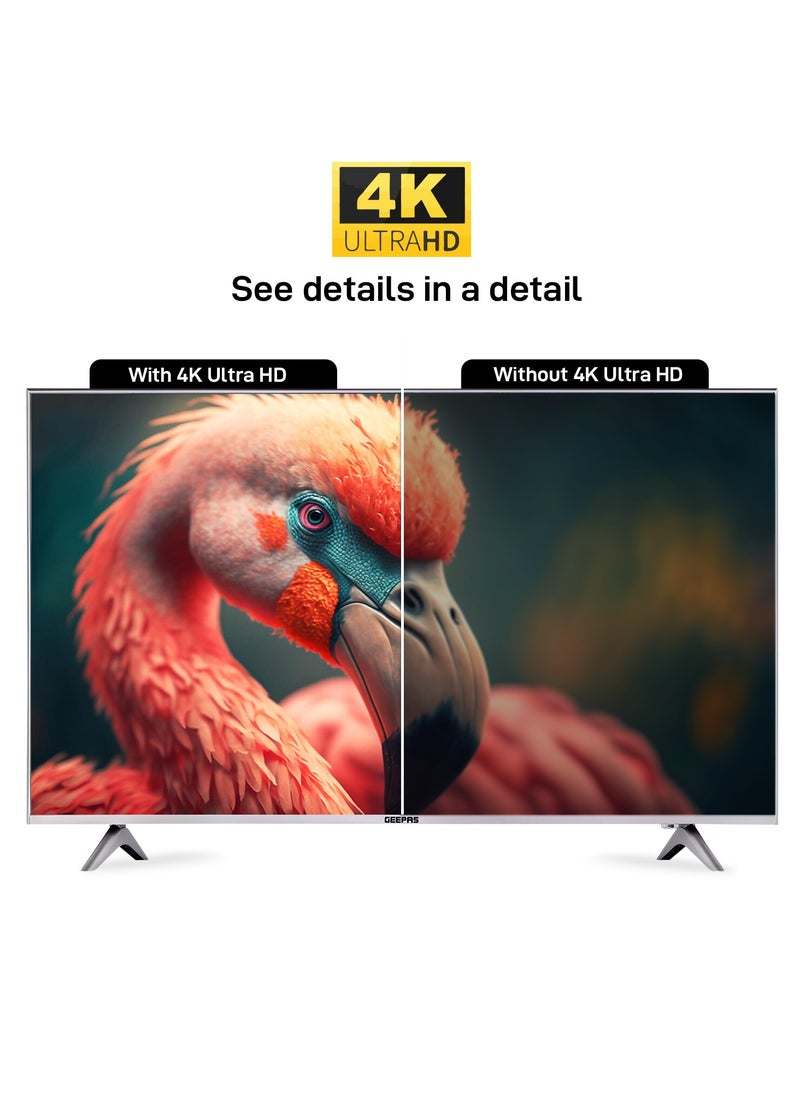 GEEPAS Geepas 65" VIDAA Professional TV- GLED6569SWCUHD| Smart Voice Controll, 4K Ultra HD, Smart TV with Frameless Design| With Remote Control, HDMI and USB Ports| Licensed Contents and Pre-Installed Apps  - Image 5