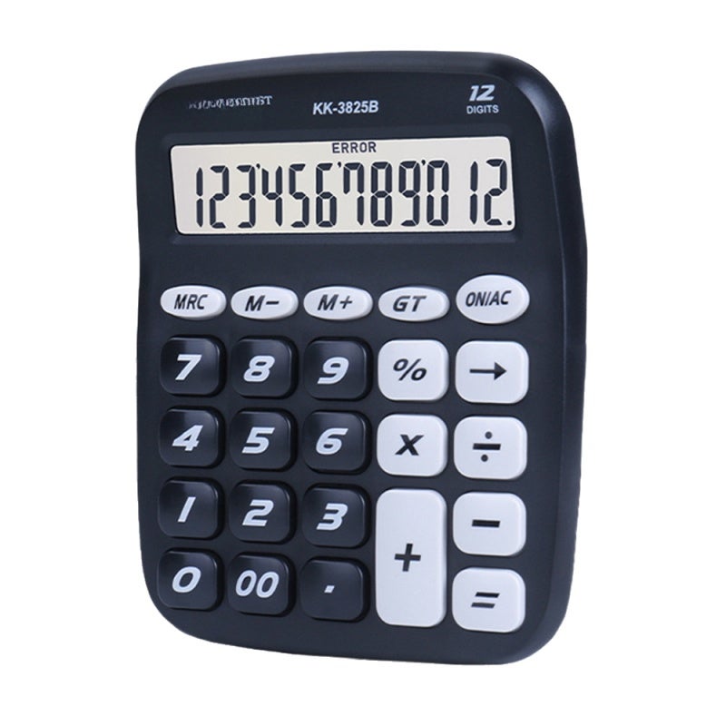 Small Calculator: 12-Digit Display - Big Buttons Silent Keyboard Battery Powered Calculator for Office, Accounting or Student Use - Image 1