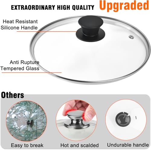 CZXNBI Tempered Glass Lid for Instant Pot 6 Quart, 9.1 Inch,Pressure Cooker Accessories,Replacement Parts for Instant pot,Heat Resistant Silicone Handle and Stainless Steel Rim - Image 4