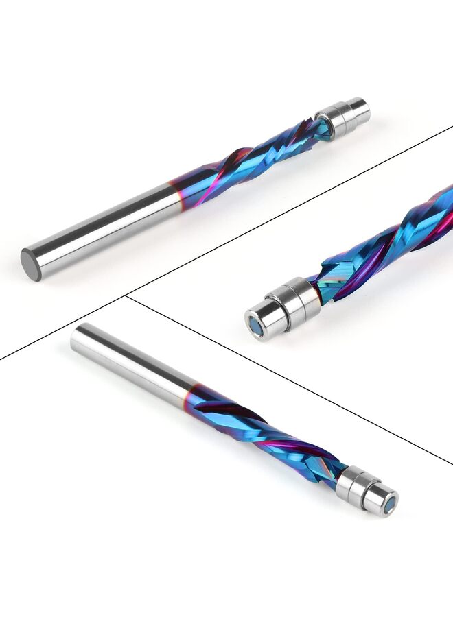 Up Down Compression Spiral Flush Trim Router Bit, 1/4 Inch Shank Solid Carbide Flush Trim Router Bits CNC Spiral Bit with Nano Coating - Image 5