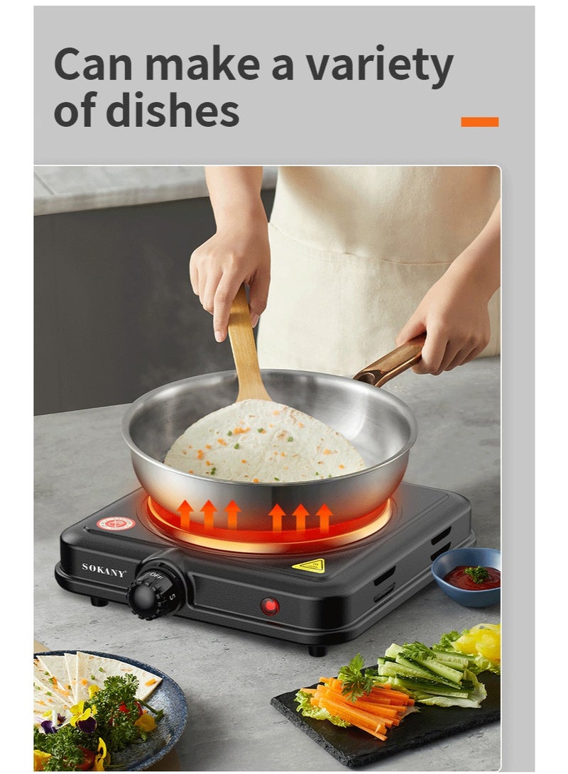 sokany Electric Stove&Heater Electrics Hot Plate Single Burner 1000W SK-5109 Black - Image 3