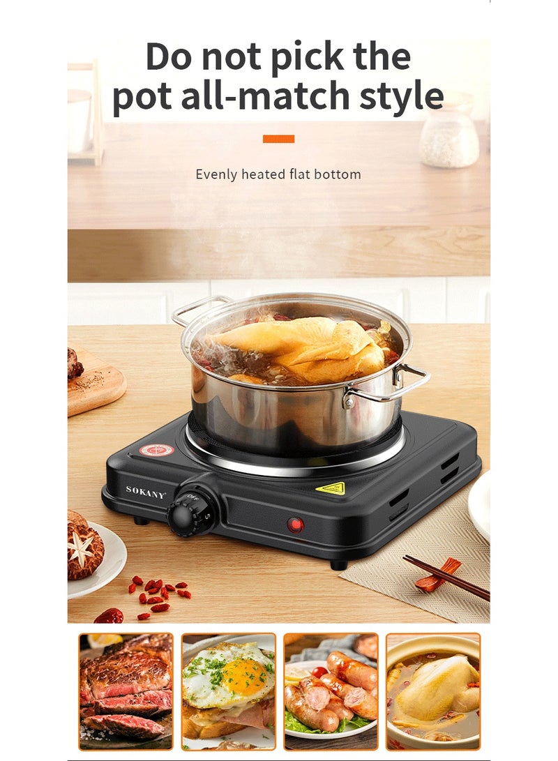 sokany Electric Stove&Heater Electrics Hot Plate Single Burner 1000W SK-5109 Black - Image 4