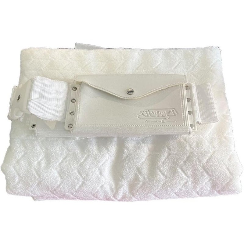 Ihram for Hajj and Umrah 2 PCS 100 Pure Cotton Towel Set with Belt Lightweight Soft 110x210 cm 1.2 kg For Men - Image 4