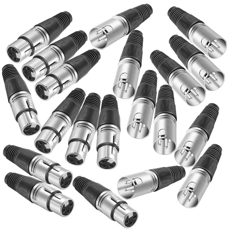 Neewer 20-Piece 3 Pin XLR Solder Type Connector - 10 Male and 10 Female Plug Cable Connector Microphone Audio Socket, Made of Zinc Alloy for High Conductivity and Ultra-Low Noise (Metal End) - Image 5