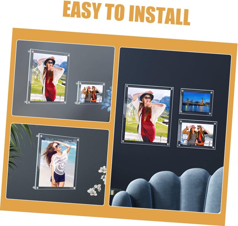 إطار صور أكريليكي كبير الحجم (DECHOUS Acrylic Photo Frame XL)، حامل صور مزخرف يُثبت على الجدار، مناسب لديكور المنزل والحفلات - Image 3