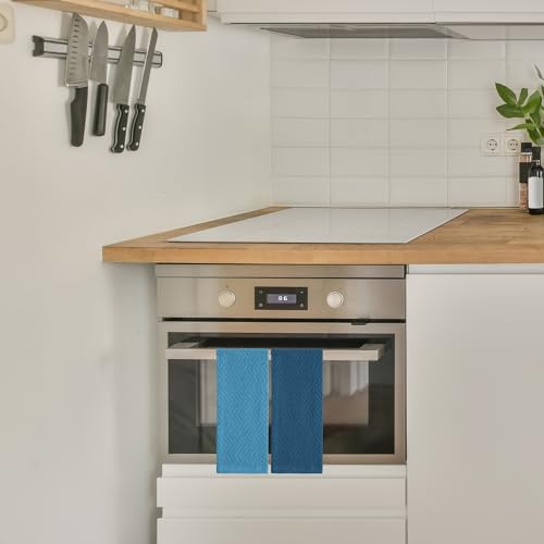 DecorRack 100% Cotton Kitchen Towels, 15" x 25" Absorbent Dish Towels [Premium Quality 400 GSM] Blue (Ocean Set, Pack of 4) - Image 3