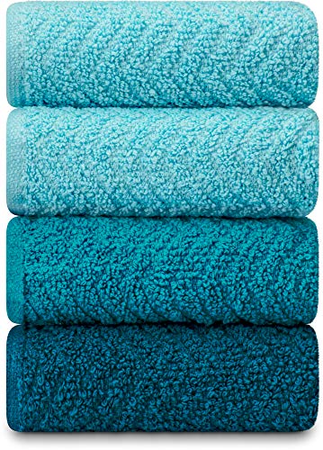 DecorRack 100% Cotton Kitchen Towels, 15" x 25" Absorbent Dish Towels [Premium Quality 400 GSM] Blue (Ocean Set, Pack of 4) - Image 5