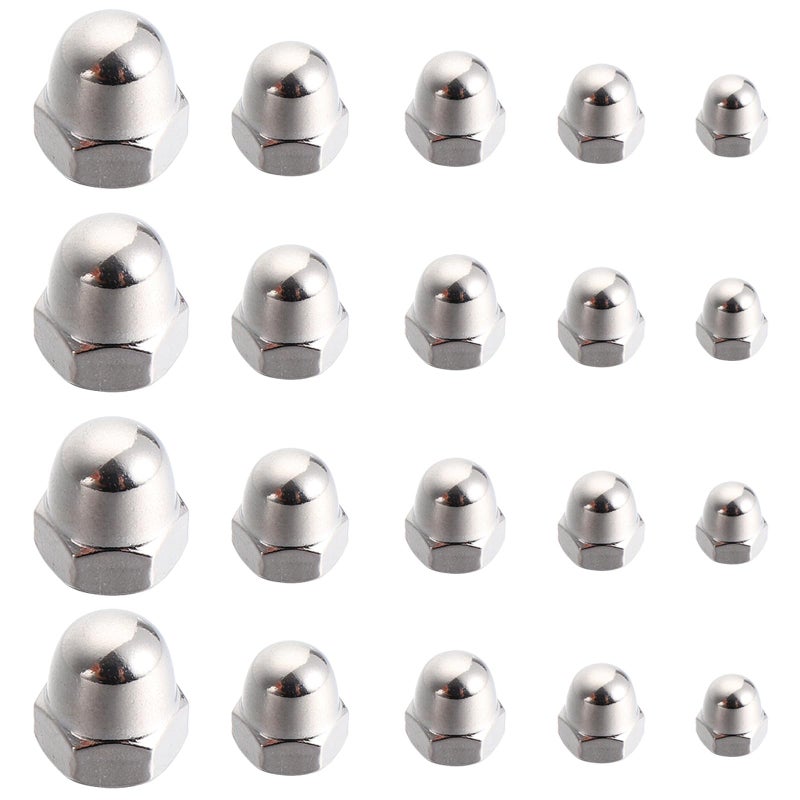 Stainless Steel Acorn Cap Nuts Assortment Kit 50pcs M3 M4 M5 M6 M8 Thread Diameter - Image 2
