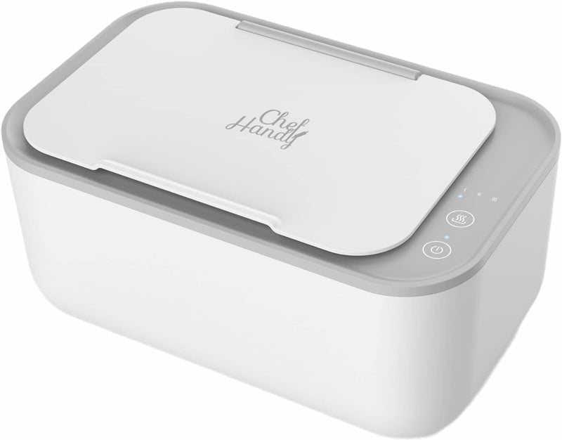 chefhandy سخان مناديل الأطفال، سخان مناديل وموزع مناديل مبللة للأطفال، تحكم ذكي في درجة الحرارة، سعة كبيرة تسخين متساوي وصامت، سخان مناديل محمول للأطفال (أبيض) - Image 1
