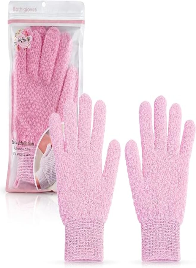 Sofia - Gloves, Exfoliating Gloves For Your Face And Body, Professional Deep Cleansing & Skin Renewal Scrub Mitts, Improves Circulation & Skin Texture