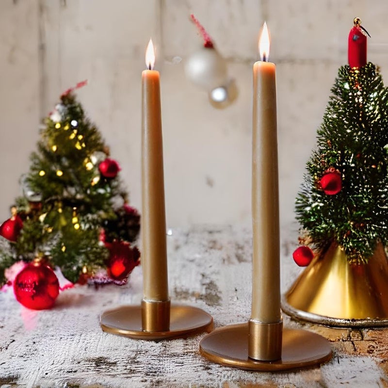 Candlestock Real Bayberry Taper Candle Pair 8 inch - Pure Bayberry and Pure 100% USA Beeswax Blend - Dripless Taper Candle Pair - Image 2