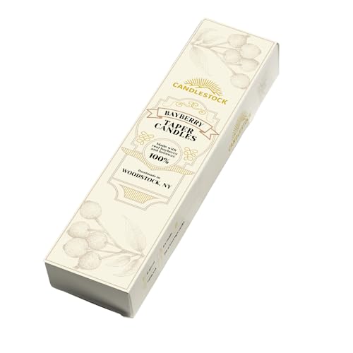 Candlestock Real Bayberry Taper Candle Pair 8 inch - Pure Bayberry and Pure 100% USA Beeswax Blend - Dripless Taper Candle Pair - Image 3