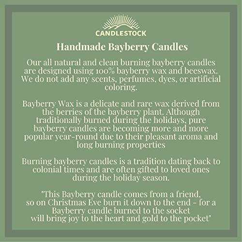 Candlestock Real Bayberry Taper Candle Pair 8 inch - Pure Bayberry and Pure 100% USA Beeswax Blend - Dripless Taper Candle Pair - Image 5