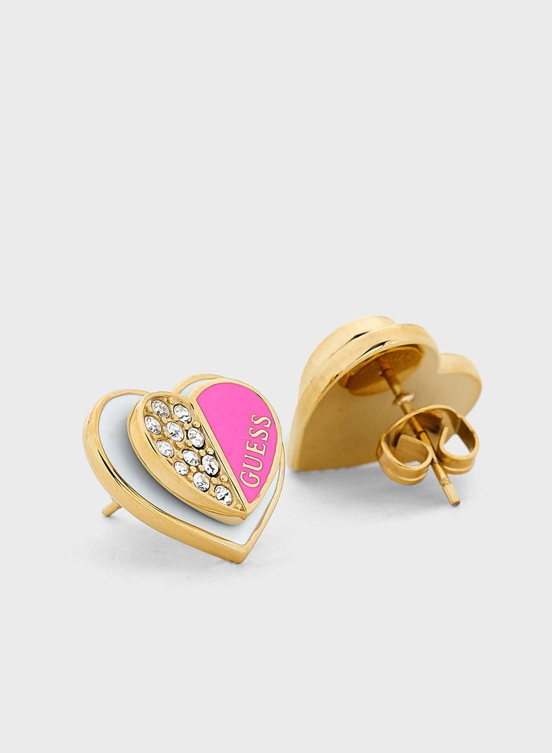 GUESS Heart Stud Earrings - Image 2