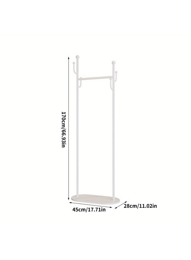 HXDream Portable Style Floor-Standing Clothing Rack - Sturdy Metal Freestanding Garment Organizer with Multiple Hooks, Modern Minimalist Design for Bedroom, Living Room, Office - Multi-Purpose Home Storage Solution, Elegant Room Decor | Easyclean Surface, Clothes Organizer Storage(White)45*28*170CM - Image 5