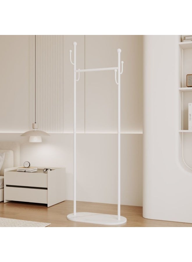 HXDream Portable Style Floor-Standing Clothing Rack - Sturdy Metal Freestanding Garment Organizer with Multiple Hooks, Modern Minimalist Design for Bedroom, Living Room, Office - Multi-Purpose Home Storage Solution, Elegant Room Decor | Easyclean Surface, Clothes Organizer Storage(White)45*28*170CM - Image 4