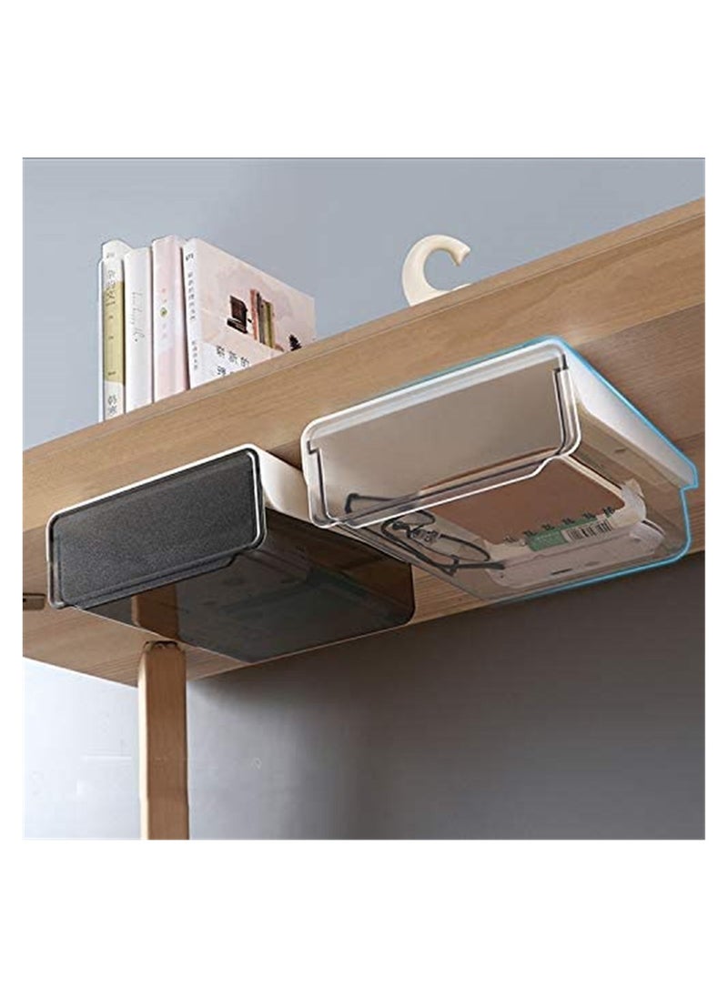 KASTWAVE - 1 Self-Adhesive Under Desk Drawer Slide Out, Add Under Desk Drawer, Under Desk Drawer, Office Organizer and Storage Drawer Under Mount Black - Image 1