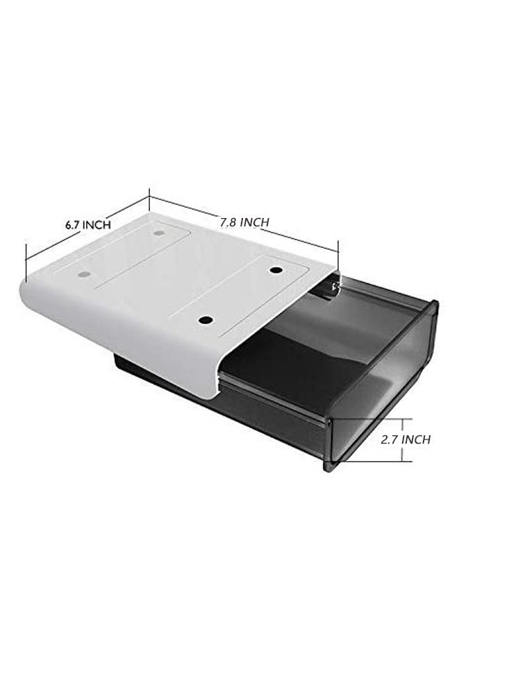 KASTWAVE - 1 Self-Adhesive Under Desk Drawer Slide Out, Add Under Desk Drawer, Under Desk Drawer, Office Organizer and Storage Drawer Under Mount Black - Image 1