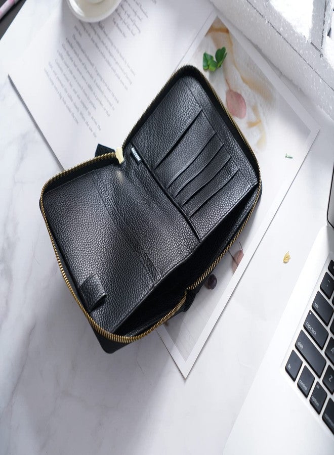 Moterm Zippered Leather Cover for A6-Notebooks - Fits Hobonichi Original, Stalogy and Midori MD Planners (Pebbled-Black) - Image 5