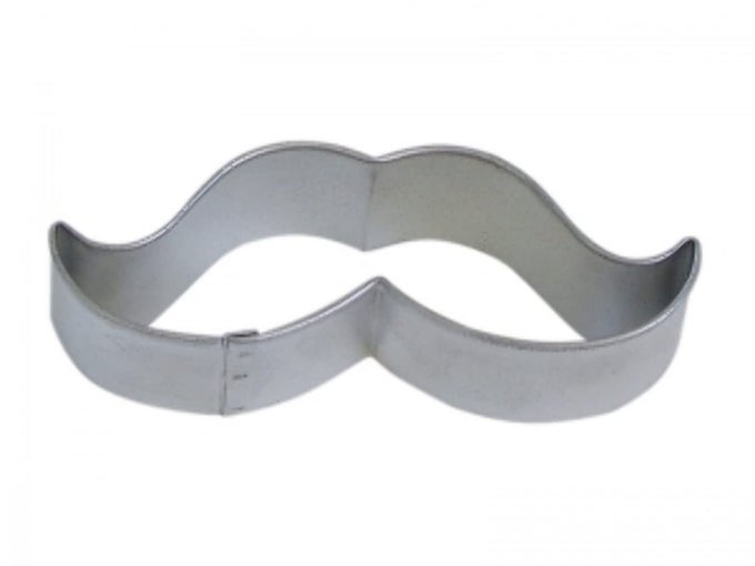 R M MOUSTACHE TINPLATED COOKIE CUTTER 4INCH SILVER
