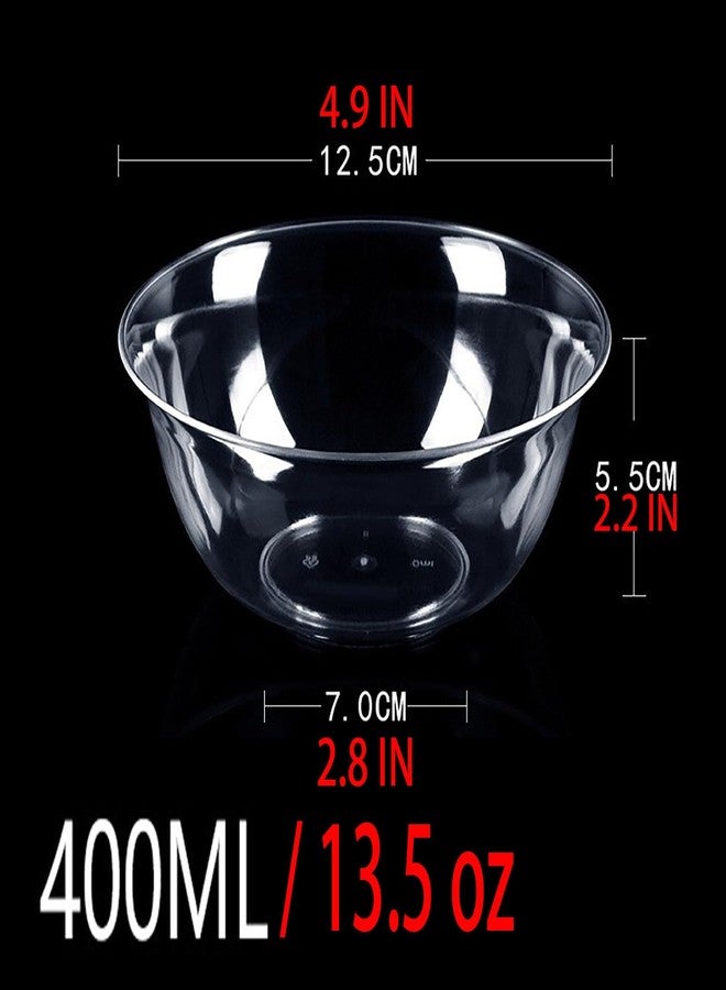 SADYFON 13.5 oz (400ml) Clear Hard Disposable Plastic Food Bowls, Ice Cream Dessert Bowls for Parties Serving, 20 Count - Image 2