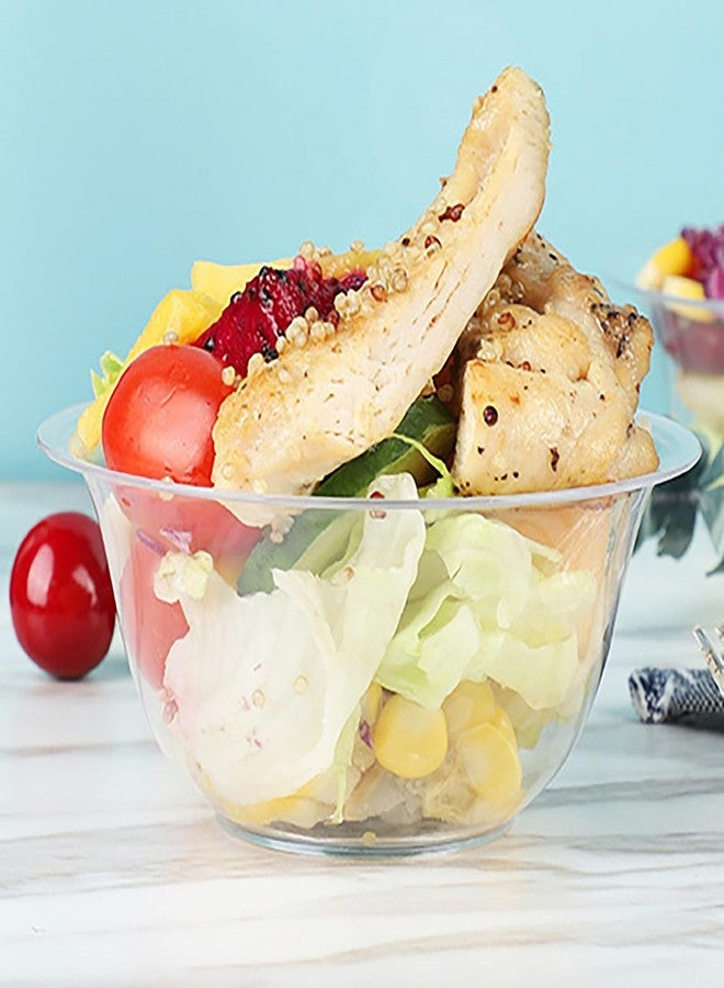 SADYFON 13.5 oz (400ml) Clear Hard Disposable Plastic Food Bowls, Ice Cream Dessert Bowls for Parties Serving, 20 Count - Image 5