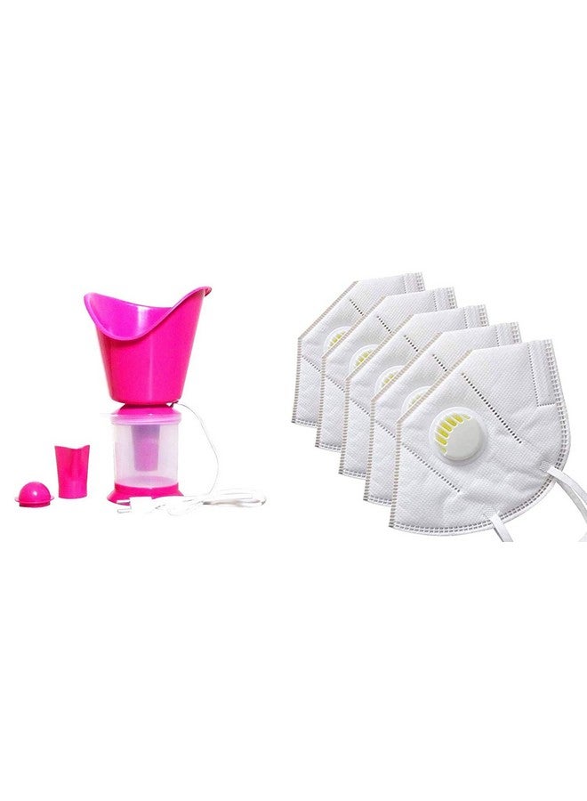 Fastel bhajan Facial Steamer/Vaporizer with 3 Attachments Facial Sauna Steamer, Nose Steamer, Nose Vaporiser, Nozzle Inhaler, Cough Steamer (Multi-Colored) with free mask - Image 2