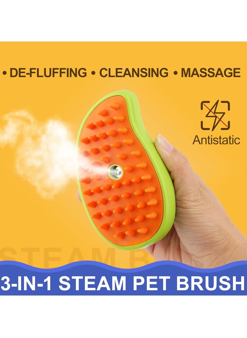 Hihonor Cat Steam Brush 3 In 1 Cat Steamy Brush Cleanser Silicone Massage Grooming Brush Pet Hair Cleaning Brush Comb For Cats Dogs Mango Green - Image 4