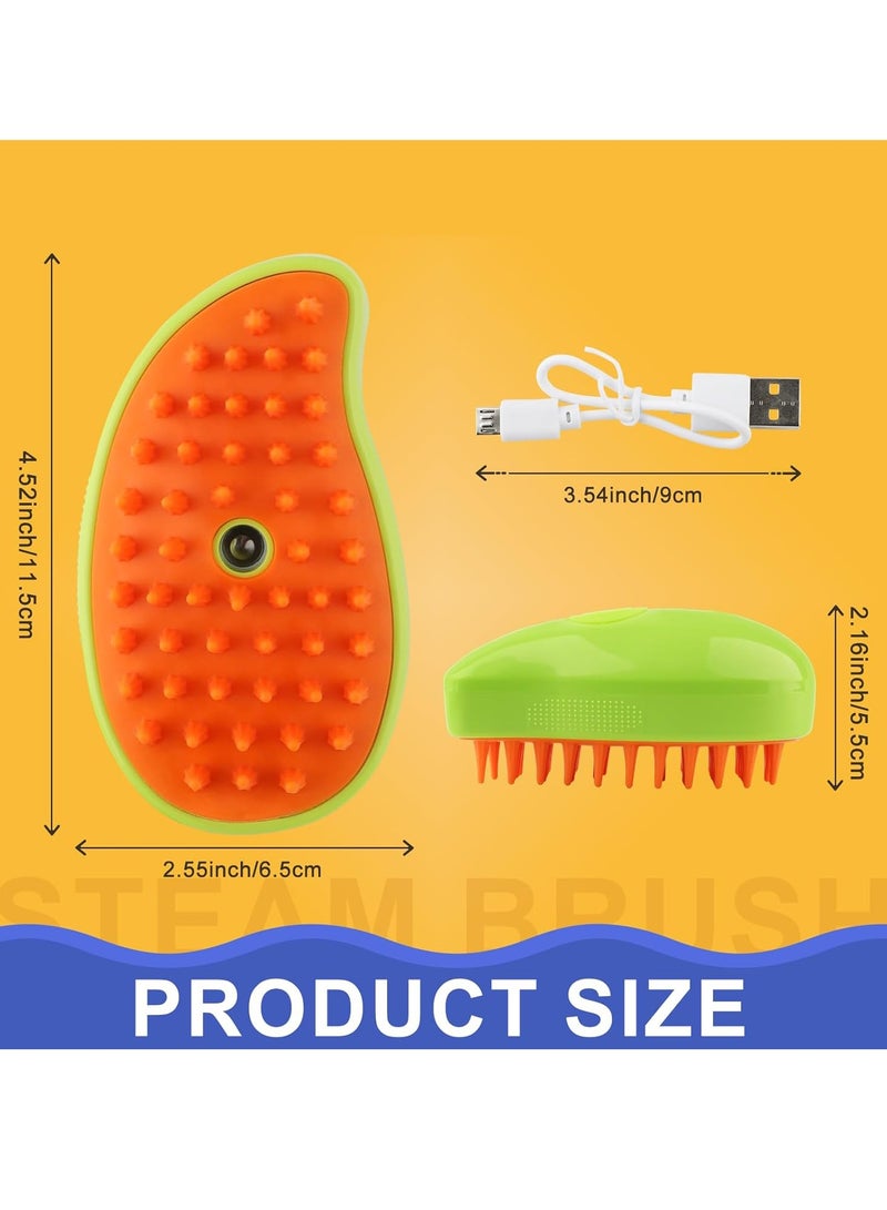 Hihonor Cat Steam Brush 3 In 1 Cat Steamy Brush Cleanser Silicone Massage Grooming Brush Pet Hair Cleaning Brush Comb For Cats Dogs Mango Green - Image 2