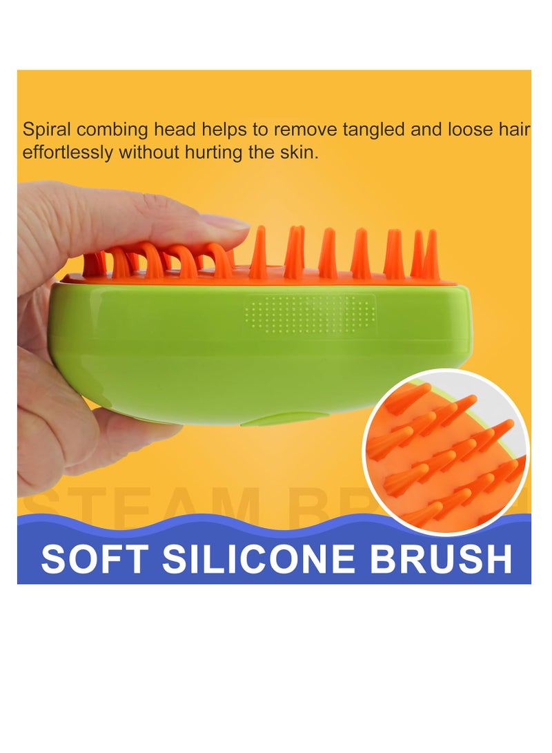 Hihonor Cat Steam Brush 3 In 1 Cat Steamy Brush Cleanser Silicone Massage Grooming Brush Pet Hair Cleaning Brush Comb For Cats Dogs Mango Green - Image 3