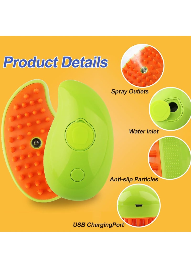 Hihonor Cat Steam Brush 3 In 1 Cat Steamy Brush Cleanser Silicone Massage Grooming Brush Pet Hair Cleaning Brush Comb For Cats Dogs Mango Green - Image 5