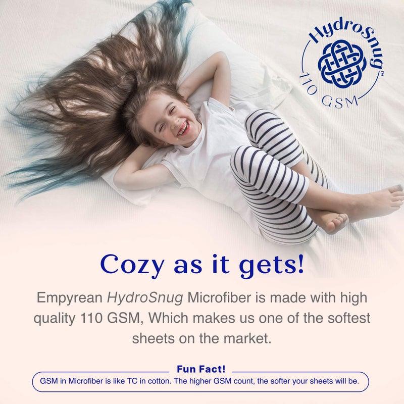 Empyrean Bedding Empyrean California King Fitted Sheet  Ultra Soft Microfiber 110 GSM Deep Pocket Fitted Sheet Only  Moisture Wicking Fits 14 to 16 Inches  Shrinkage & Fade Resistant  Corner Straps  Light Baby Blue  - Image 5